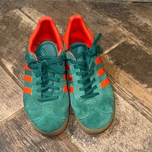 Adidas Men's Green and Orange Sneakers